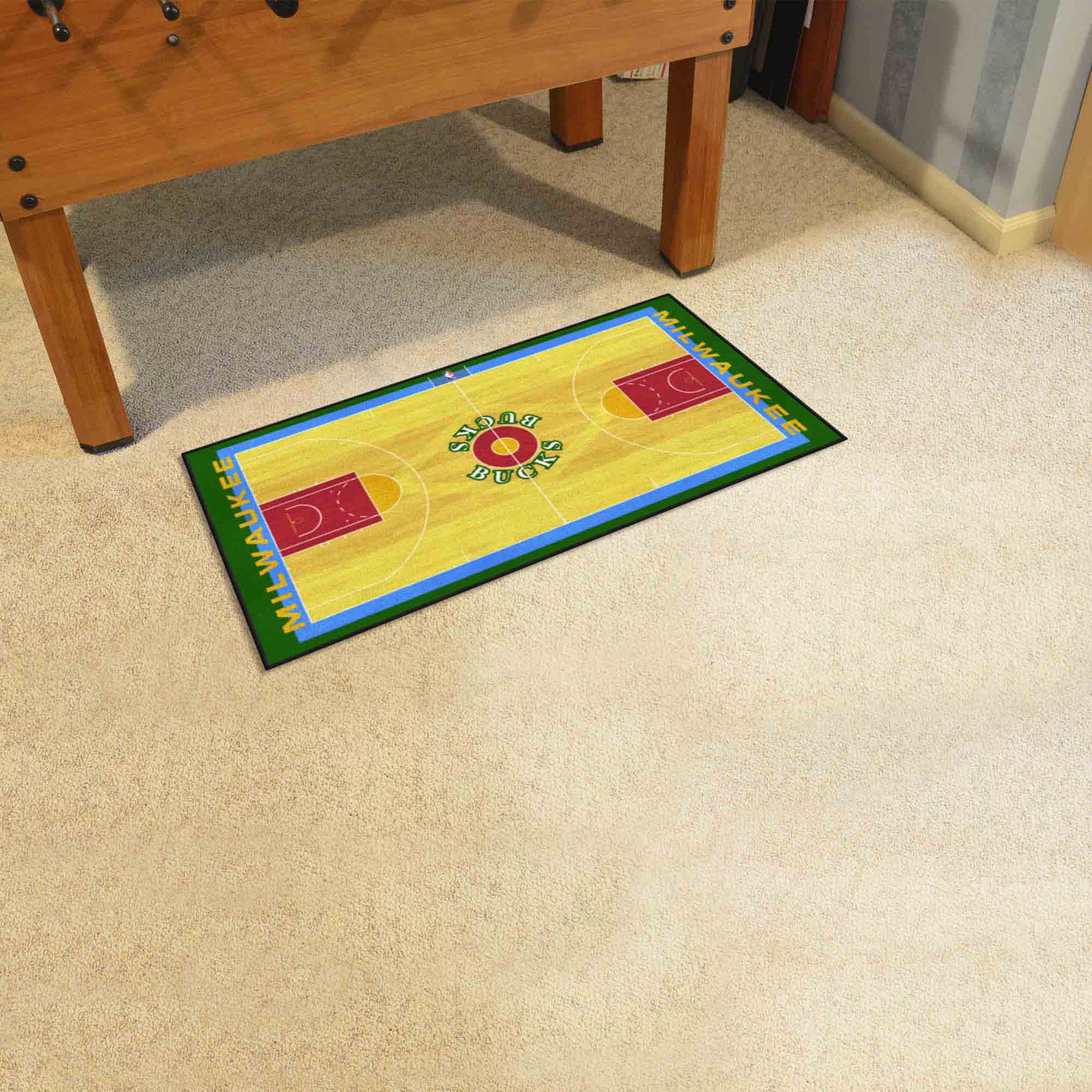 NBA Retro Milwaukee Bucks Court Runner Rug - 24in. x 44in. - Milwaukee Bucks