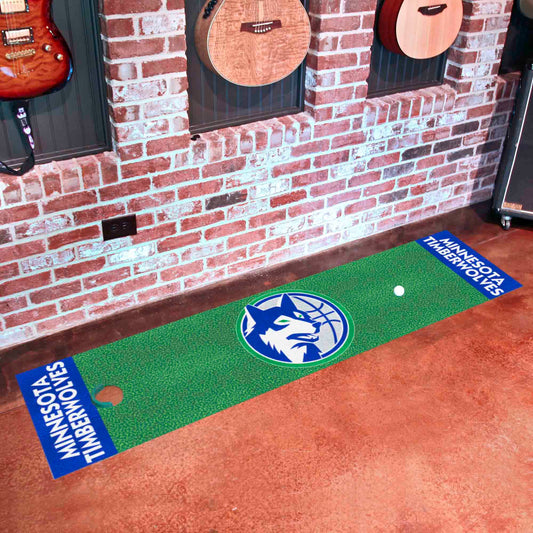 NBA Retro Minnesota Timberwolves Putting Green Mat - 1.5ft. x 6ft. - Minnesota Timberwolves