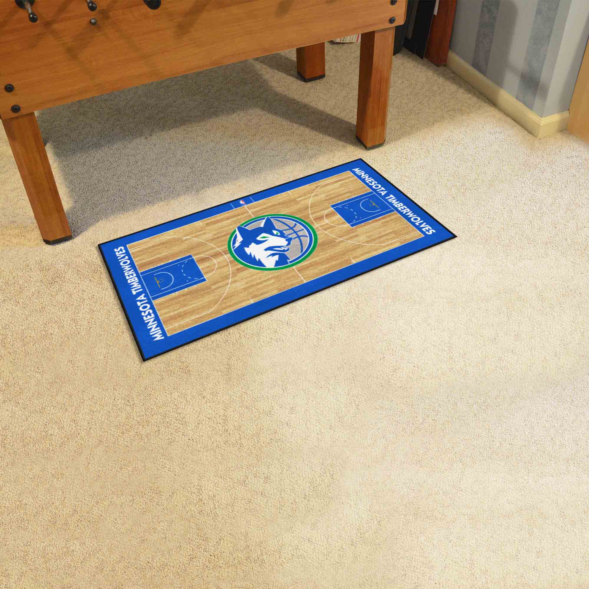 NBA Retro Minnesota Timberwolves Court Runner Rug - 24in. x 44in. - Minnesota Timberwolves