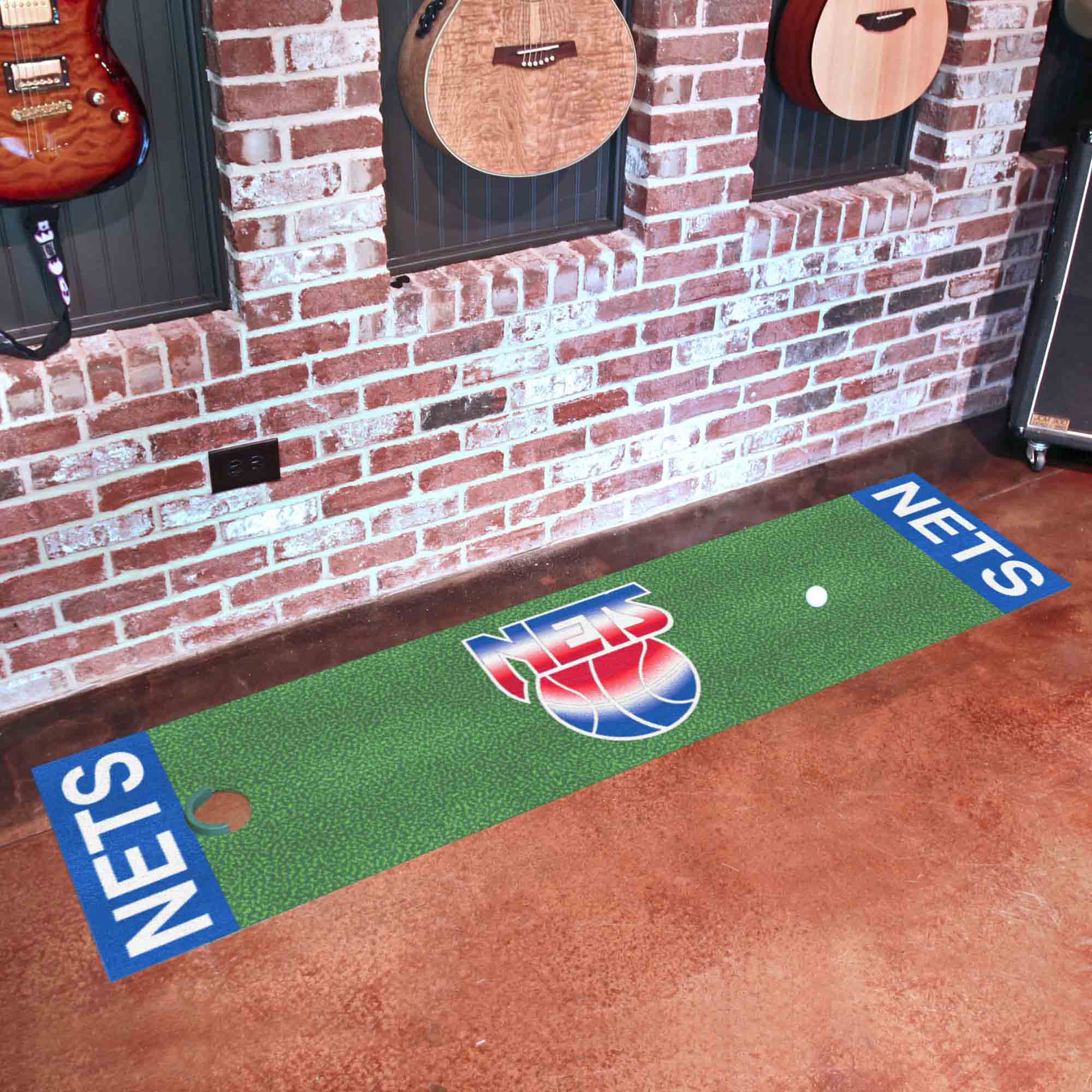 NBA Retro New Jersey Nets Putting Green Mat - 1.5ft. x 6ft. - New Jersey Nets