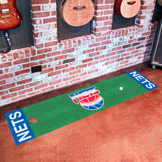 NBA Retro New Jersey Nets Putting Green Mat - 1.5ft. x 6ft. - New Jersey Nets