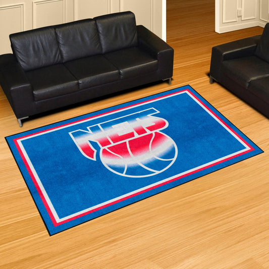 NBA Retro New Jersey Nets 5ft. x 8 ft. Plush Area Rug - New Jersey Nets
