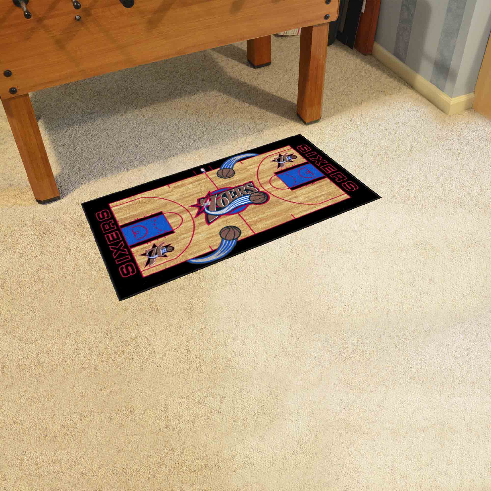NBA Retro Philadelphia 76ers Court Runner Rug - 24in. x 44in. - Philadelphia 76ers