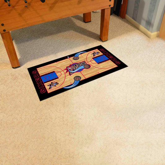 NBA Retro Philadelphia 76ers Court Runner Rug - 24in. x 44in. - Philadelphia 76ers