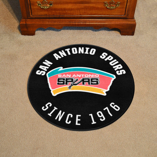 NBA Retro San Antonio Spurs Roundel Rug - 27in. Diameter - San Antonio Spurs
