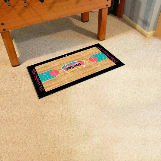 NBA Retro San Antonio Spurs Court Runner Rug - 24in. x 44in. - San Antonio Spurs