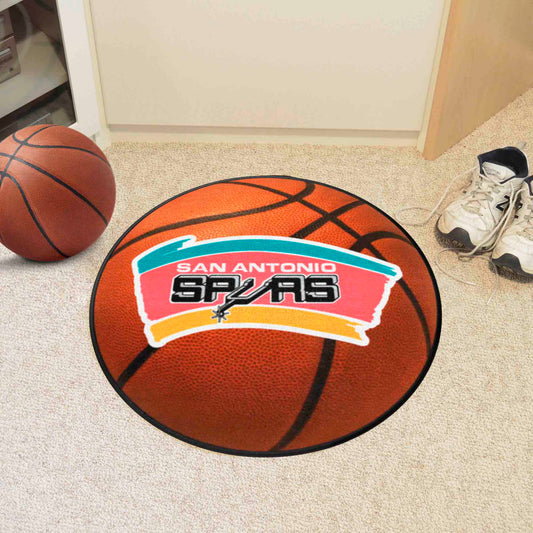 NBA Retro San Antonio Spurs Basketball Rug - 27in. Diameter - San Antonio Spurs