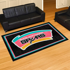 NBA Retro San Antonio Spurs 5ft. x 8 ft. Plush Area Rug - San Antonio Spurs