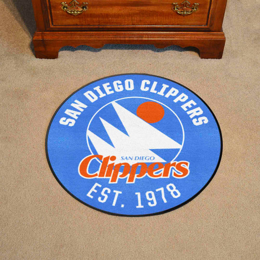 NBA Retro San Diego Clippers Roundel Rug - 27in. Diameter - San Diego Clippers