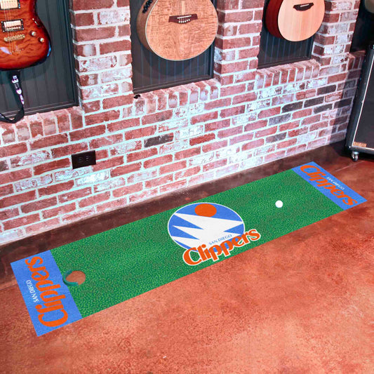 NBA Retro San Diego Clippers Putting Green Mat - 1.5ft. x 6ft. - San Diego Clippers