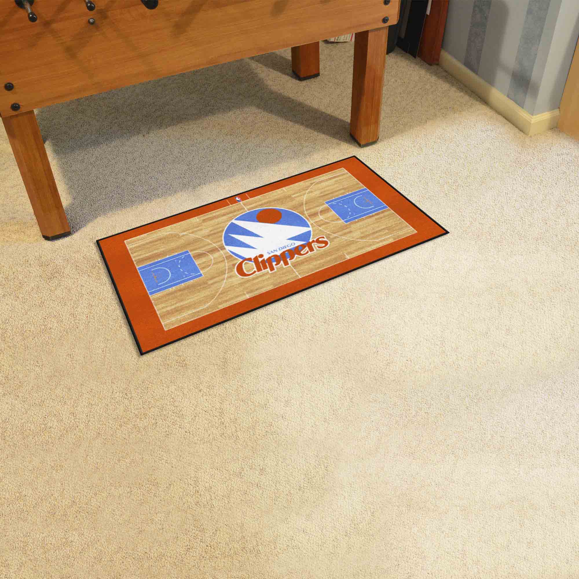 NBA Retro San Diego Clippers Court Runner Rug - 24in. x 44in. - San Diego Clippers
