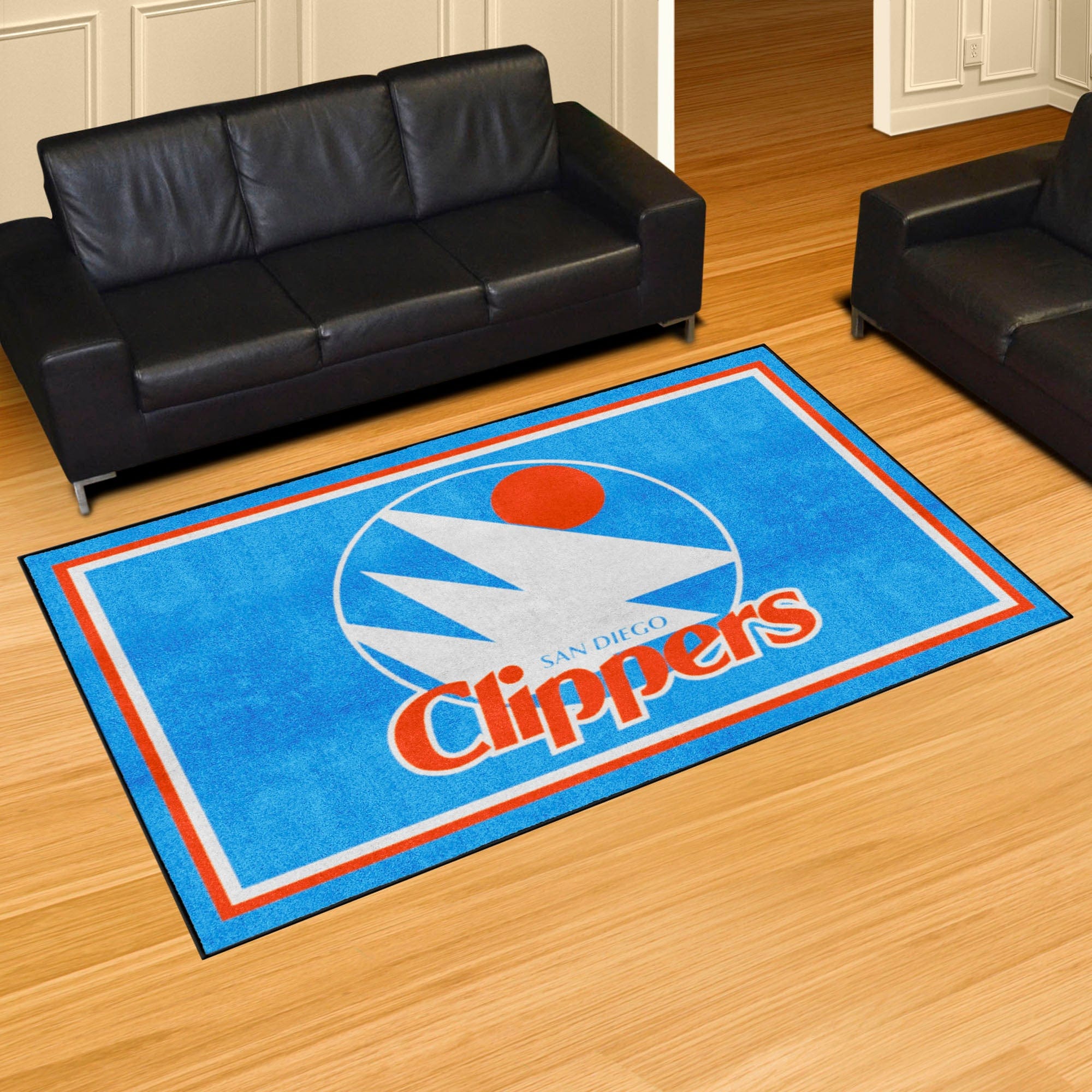 NBA Retro San Diego Clippers 5ft. x 8 ft. Plush Area Rug - San Diego Clippers