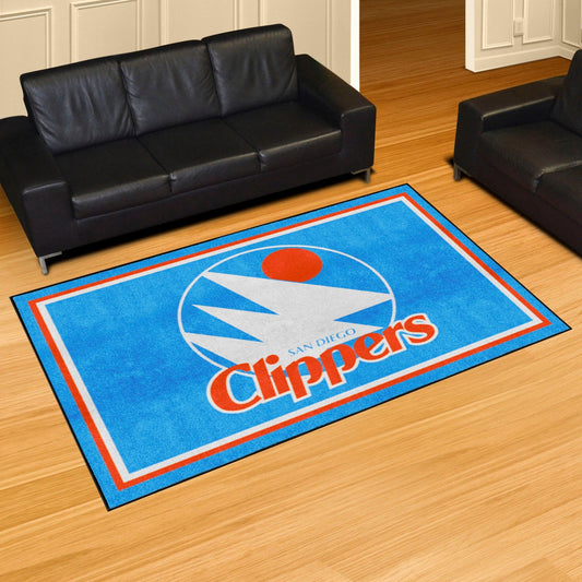 NBA Retro San Diego Clippers 5ft. x 8 ft. Plush Area Rug - San Diego Clippers