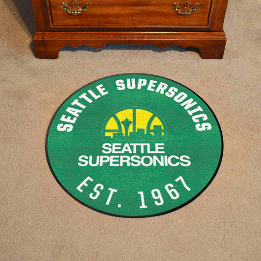 NBA Retro Seattle Supersonics Roundel Rug - 27in. Diameter - Seattle Supersonics