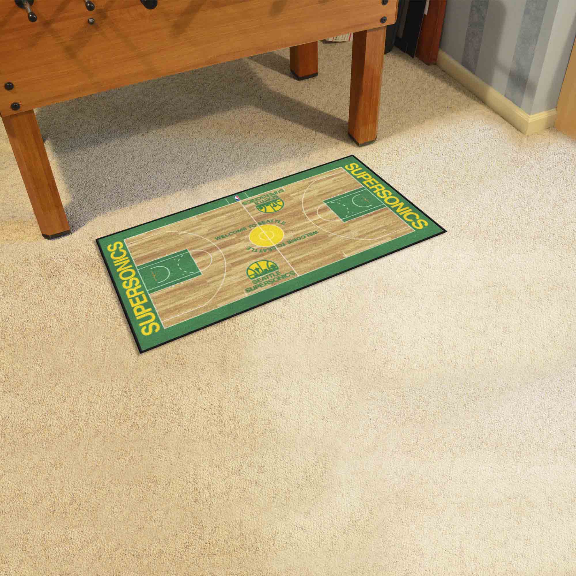 NBA Retro Seattle Supersonics Court Runner Rug - 24in. x 44in. - Seattle Supersonics