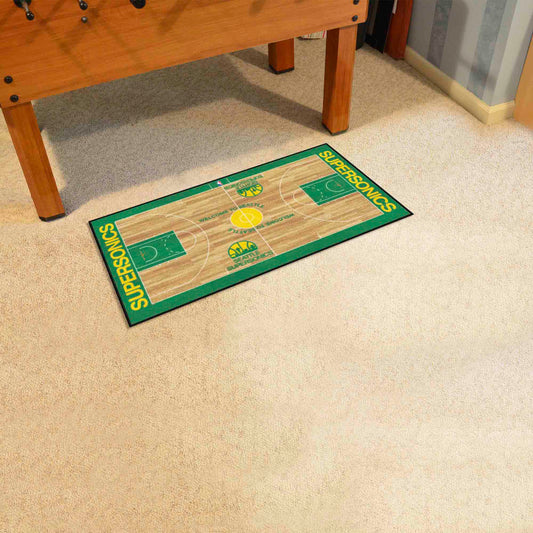 NBA Retro Seattle Supersonics Court Runner Rug - 24in. x 44in. - Seattle Supersonics