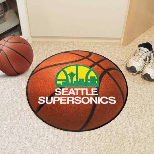 NBA Retro Seattle Supersonics Basketball Rug - 27in. Diameter - Seattle Supersonics