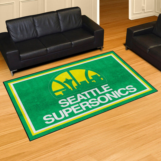 NBA Retro Seattle Supersonics 5ft. x 8 ft. Plush Area Rug - Seattle Supersonics