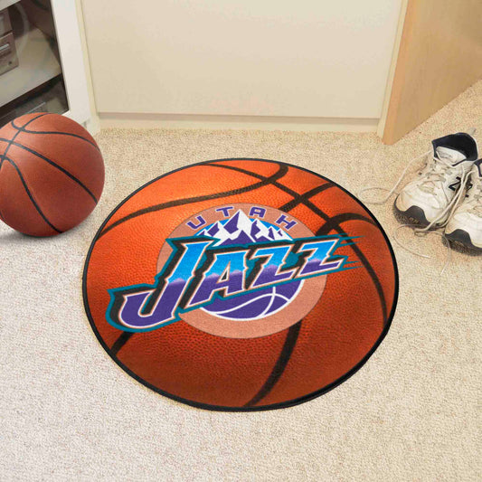 NBA Retro Utah Jazz Basketball Rug - 27in. Diameter - Utah Jazz
