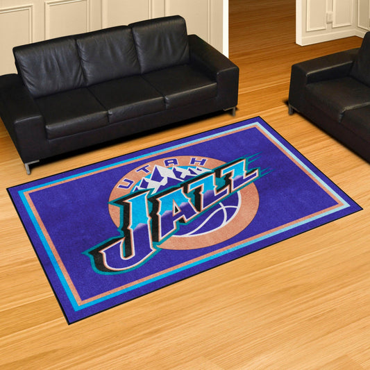 NBA Retro Utah Jazz 5ft. x 8 ft. Plush Area Rug - Utah Jazz