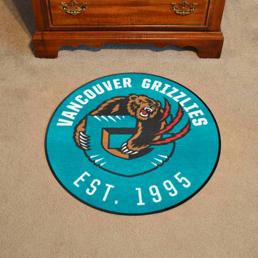 NBA Retro Vancouver Grizzlies Roundel Rug - 27in. Diameter - Vancouver Grizzlies