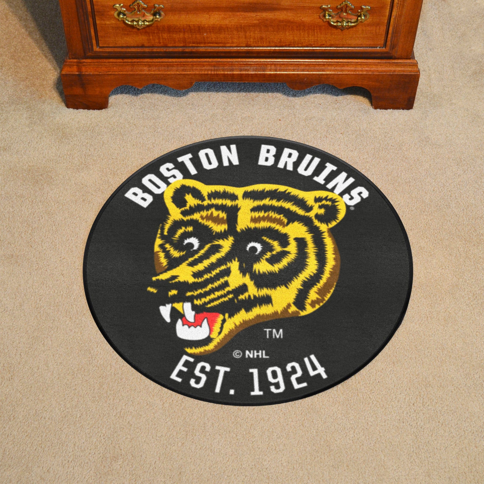 Retro NHL Boston Bruins Roundel Rug - 27in. Diameter - Boston Bruins