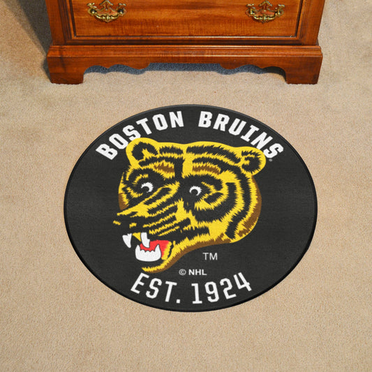 Retro NHL Boston Bruins Roundel Rug - 27in. Diameter - Boston Bruins