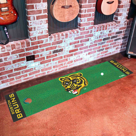 Retro NHL Boston Bruins Putting Green Mat - 1.5ft. x 6ft. - Boston Bruins