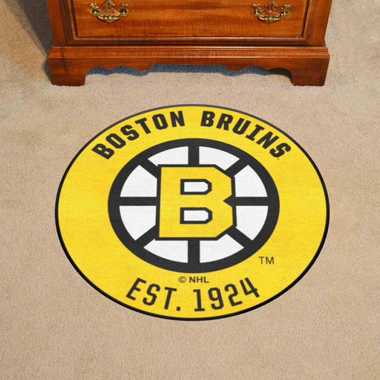 Retro NHL Boston Bruins Roundel Rug - 27in. Diameter - Boston Bruins