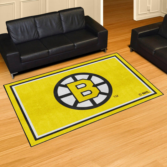 Retro NHL Boston Bruins 5ft. x 8 ft. Plush Area Rug - Boston Bruins