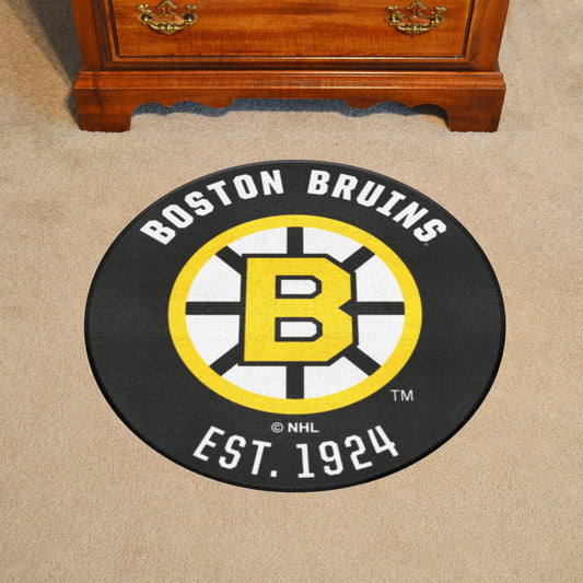 Retro NHL Boston Bruins Roundel Rug - 27in. Diameter - Boston Bruins