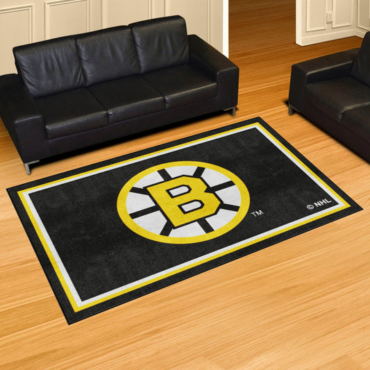 Retro NHL Boston Bruins 5ft. x 8 ft. Plush Area Rug - Boston Bruins