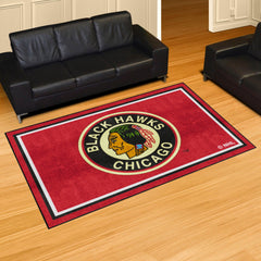 NHLRETRO Chicago Blackhawks 5ft. x 8 ft. Plush Area Rug - Chicago Blackhawks