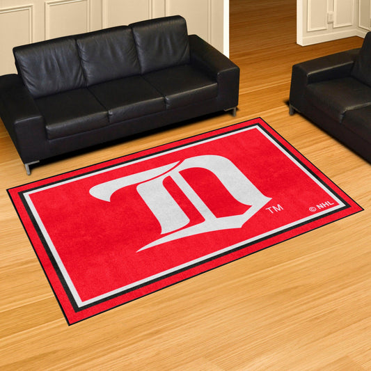 NHLRETRO Detroit Red Wings 5ft. x 8 ft. Plush Area Rug - Detroit Red Wings