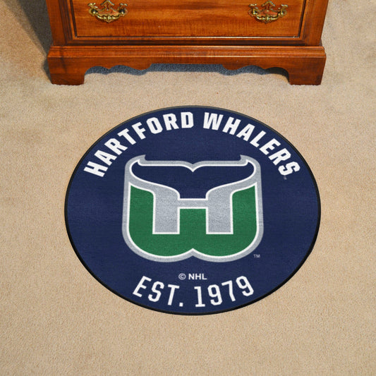 Retro NHL Hartford Whalers Roundel Rug - 27in. Diameter - Hartford Whalers