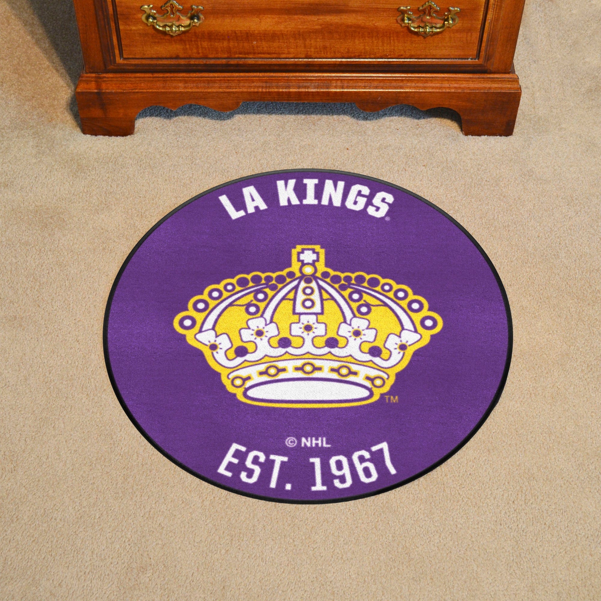 Retro NHL Los Angeles Kings Roundel Rug - 27in. Diameter - Los Angeles Kings