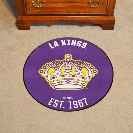 Retro NHL Los Angeles Kings Roundel Rug - 27in. Diameter - Los Angeles Kings