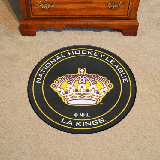 Retro NHL Los Angeles Kings Hockey Puck Rug - 27in. Diameter - Los Angeles Kings