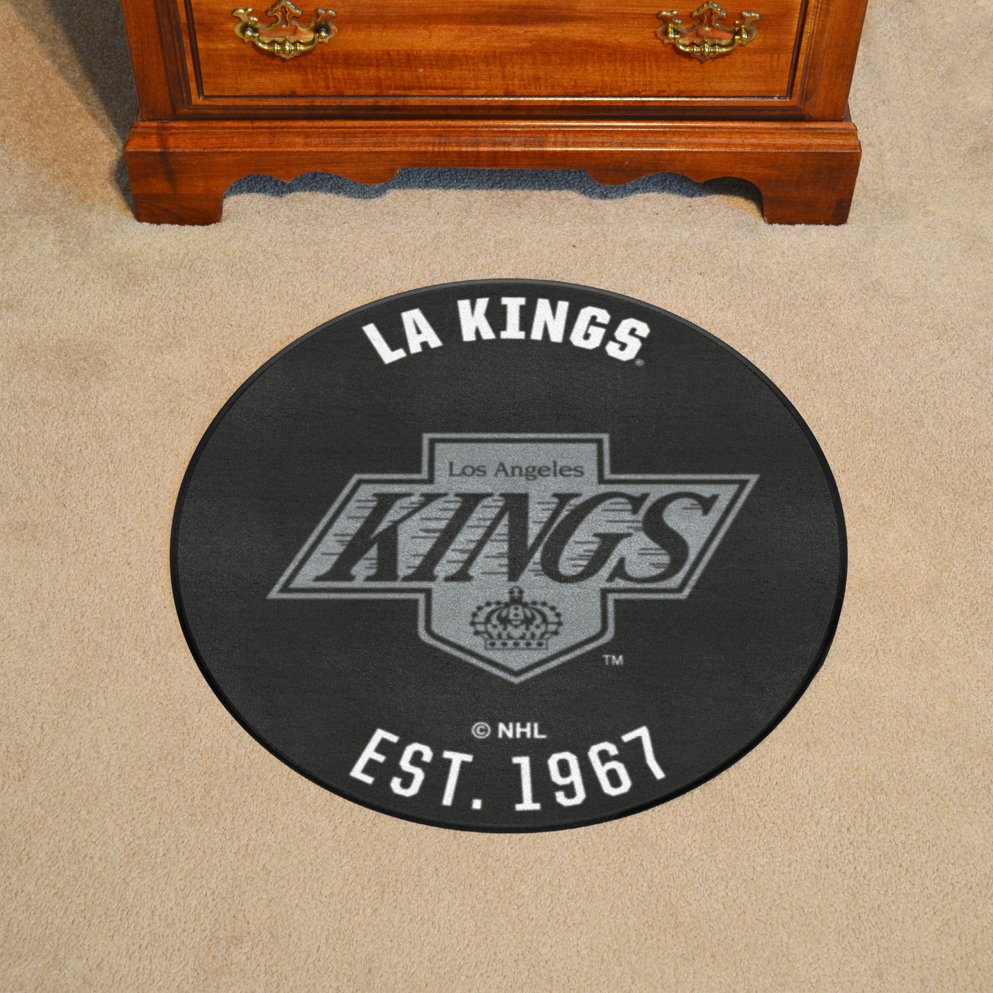 Retro NHL Los Angeles Kings Roundel Rug - 27in. Diameter - Los Angeles Kings
