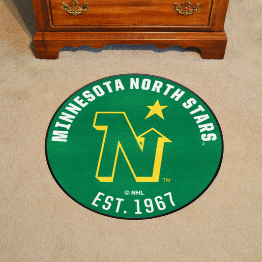 NHLRETRO Minnesota North Stars Roundel Rug - 27in. Diameter - Minnesota North Stars