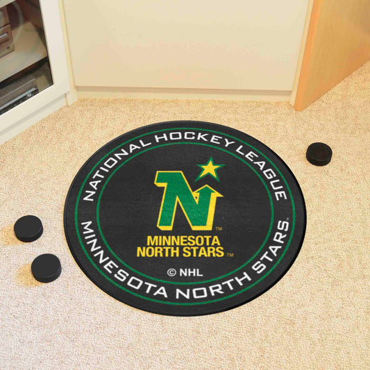 NHLRETRO Minnesota North Stars Hockey Puck Rug - 27in. Diameter - Minnesota North Stars
