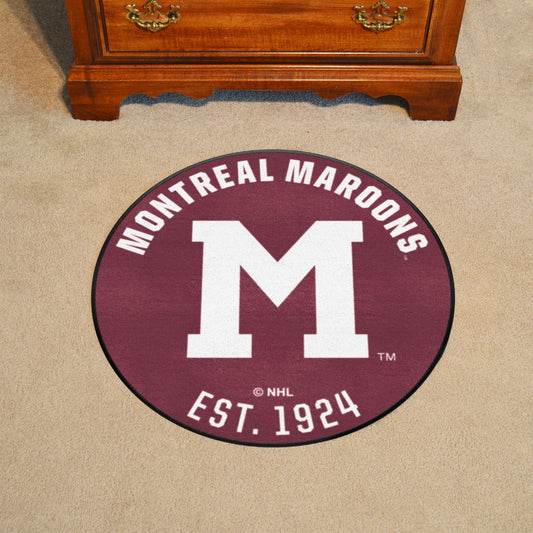 NHLRETRO Montreal Maroons Roundel Rug - 27in. Diameter - Montreal Maroons