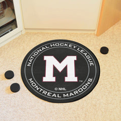 NHLRETRO Montreal Maroons Hockey Puck Rug - 27in. Diameter - Montreal Maroons