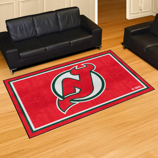 NHLRETRO New Jersey Devils 5ft. x 8 ft. Plush Area Rug - New Jersey Devils