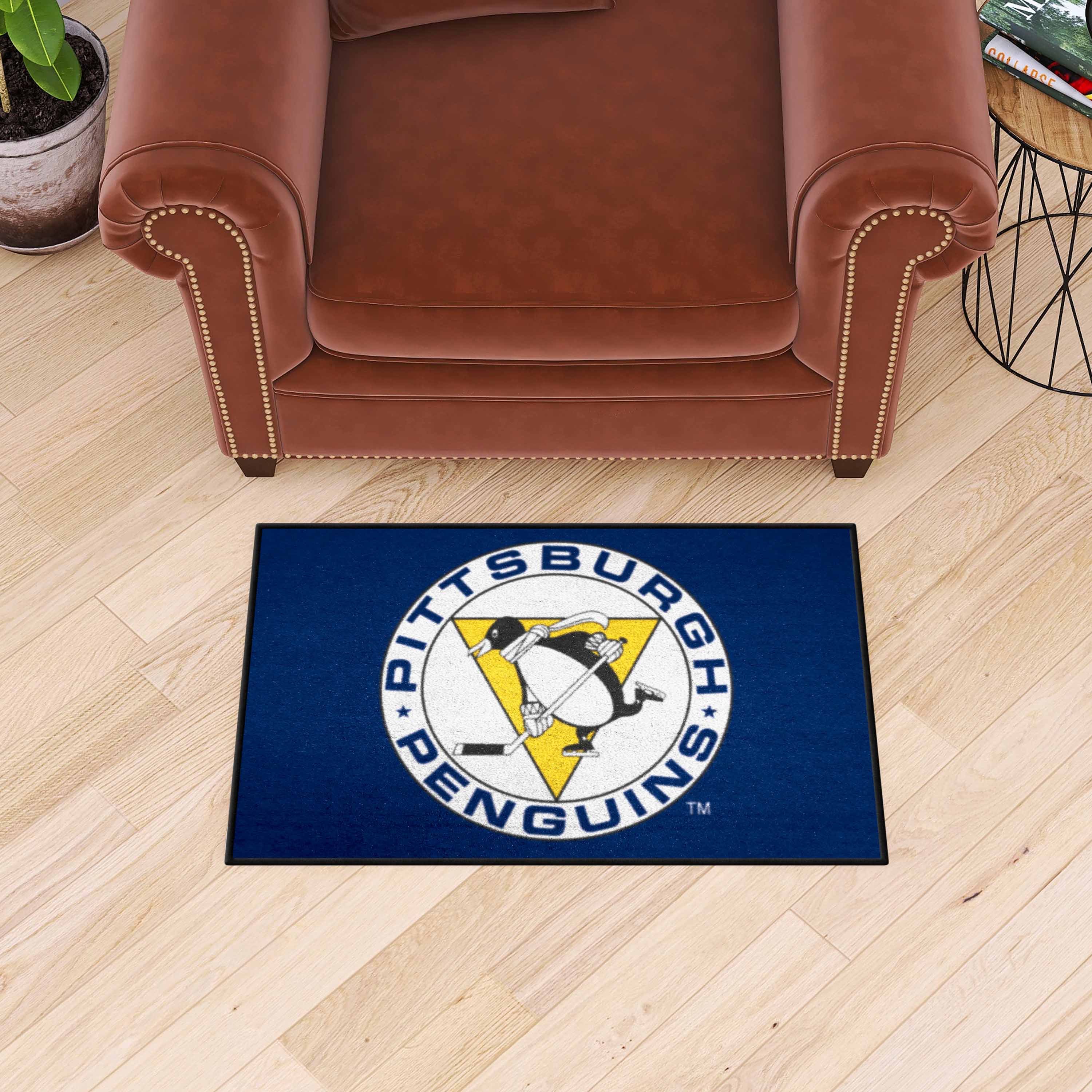 Retro NHL Pittsburgh Penguins Starter Mat Accent Rug - 19in. x 30in. - Pittsburgh Penguins