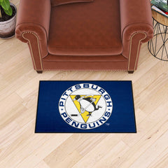 Retro NHL Pittsburgh Penguins Starter Mat Accent Rug - 19in. x 30in. - Pittsburgh Penguins