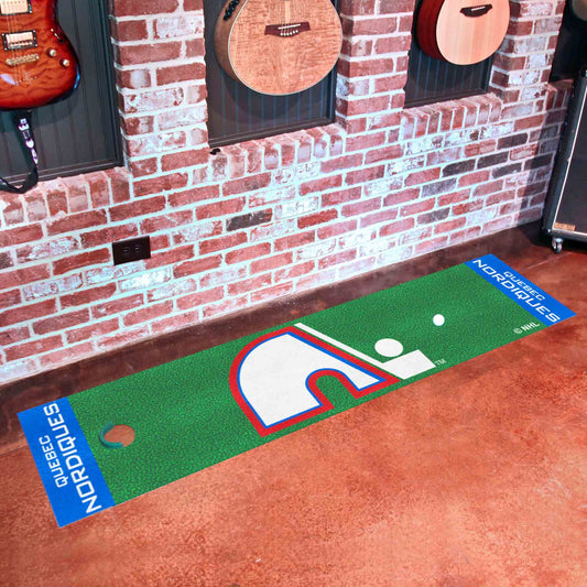 NHLRETRO Quebec Nordiques Putting Green Mat - 1.5ft. x 6ft. - Quebec Nordiques