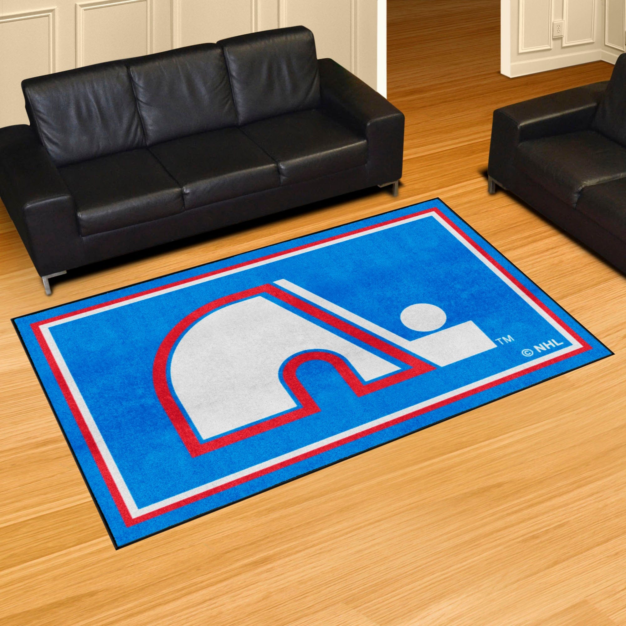 NHLRETRO Quebec Nordiques 5ft. x 8 ft. Plush Area Rug - Quebec Nordiques