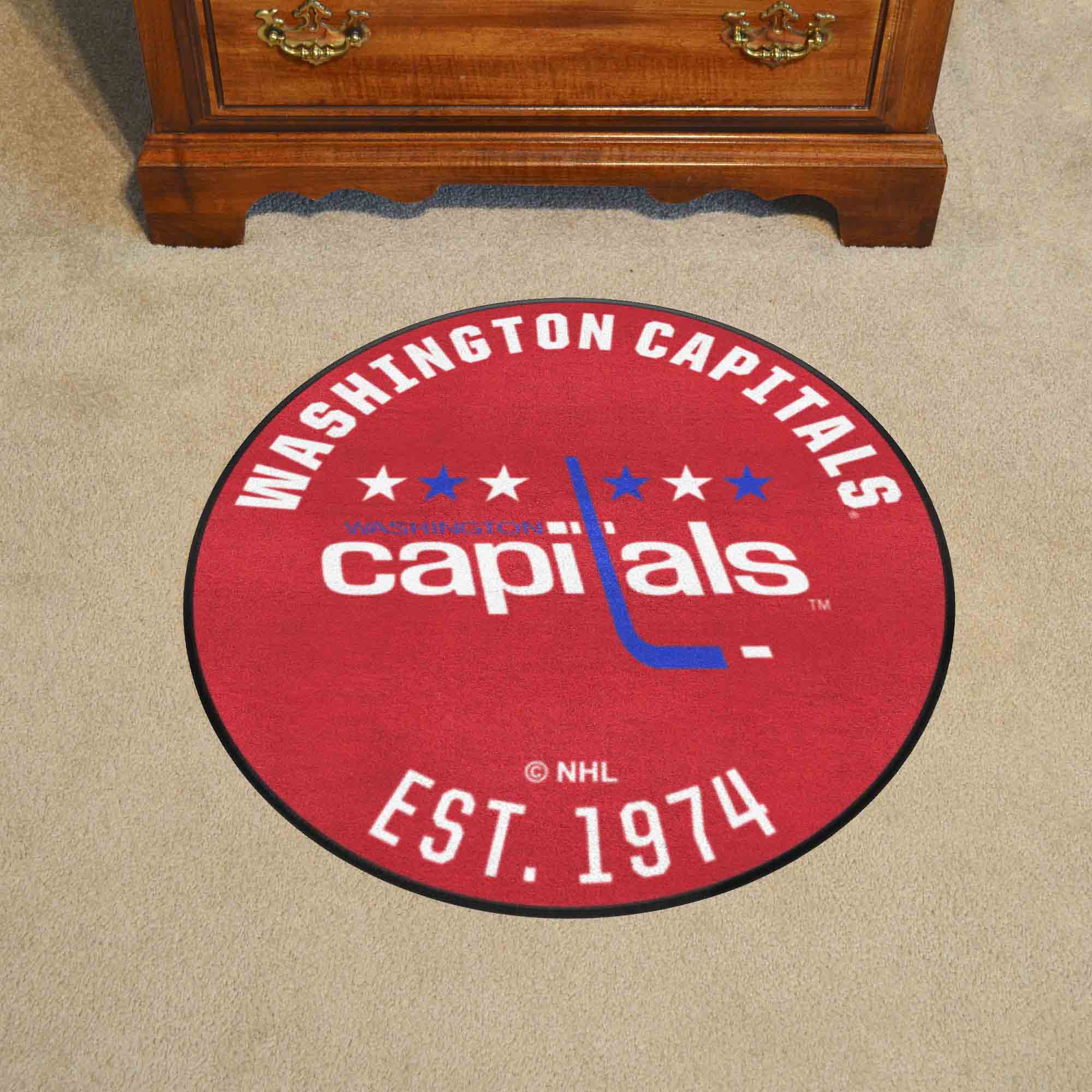 NHLRETRO Washington Capitals Roundel Rug - 27in. Diameter - Washington Capitals