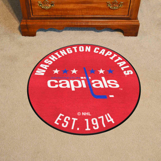 NHLRETRO Washington Capitals Roundel Rug - 27in. Diameter - Washington Capitals